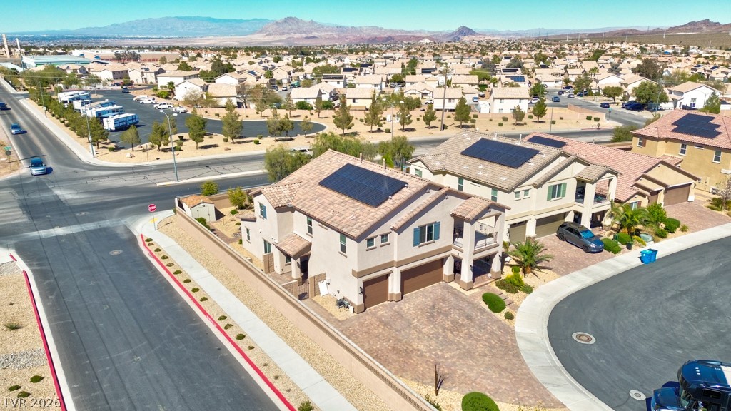 1054 Langston Ranch Avenue Henderson, NV 89002 - Photo 66 of 82 Aerial view of residential area featuring mountains
