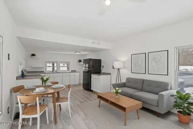 a living room with furniture and a couch