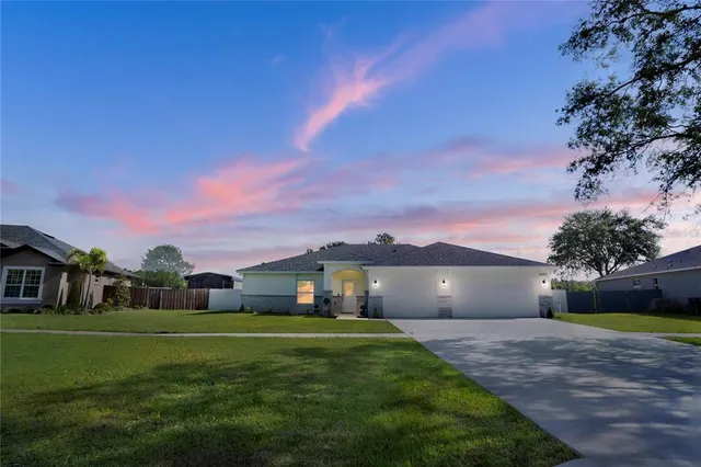 a view of house with a garden