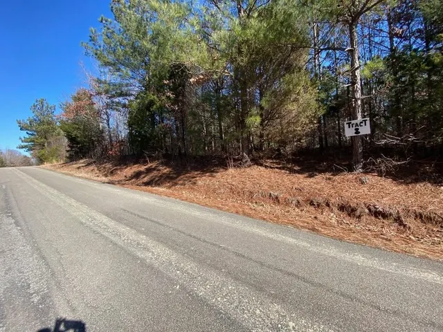 a view of snow on the side of a road