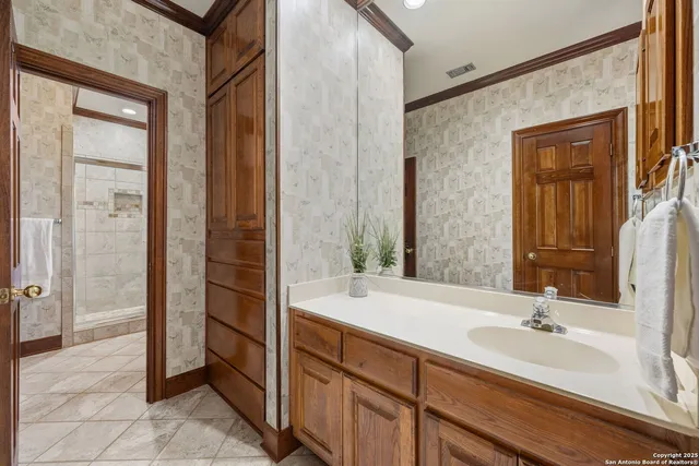 a bathroom with a shower and a toilet