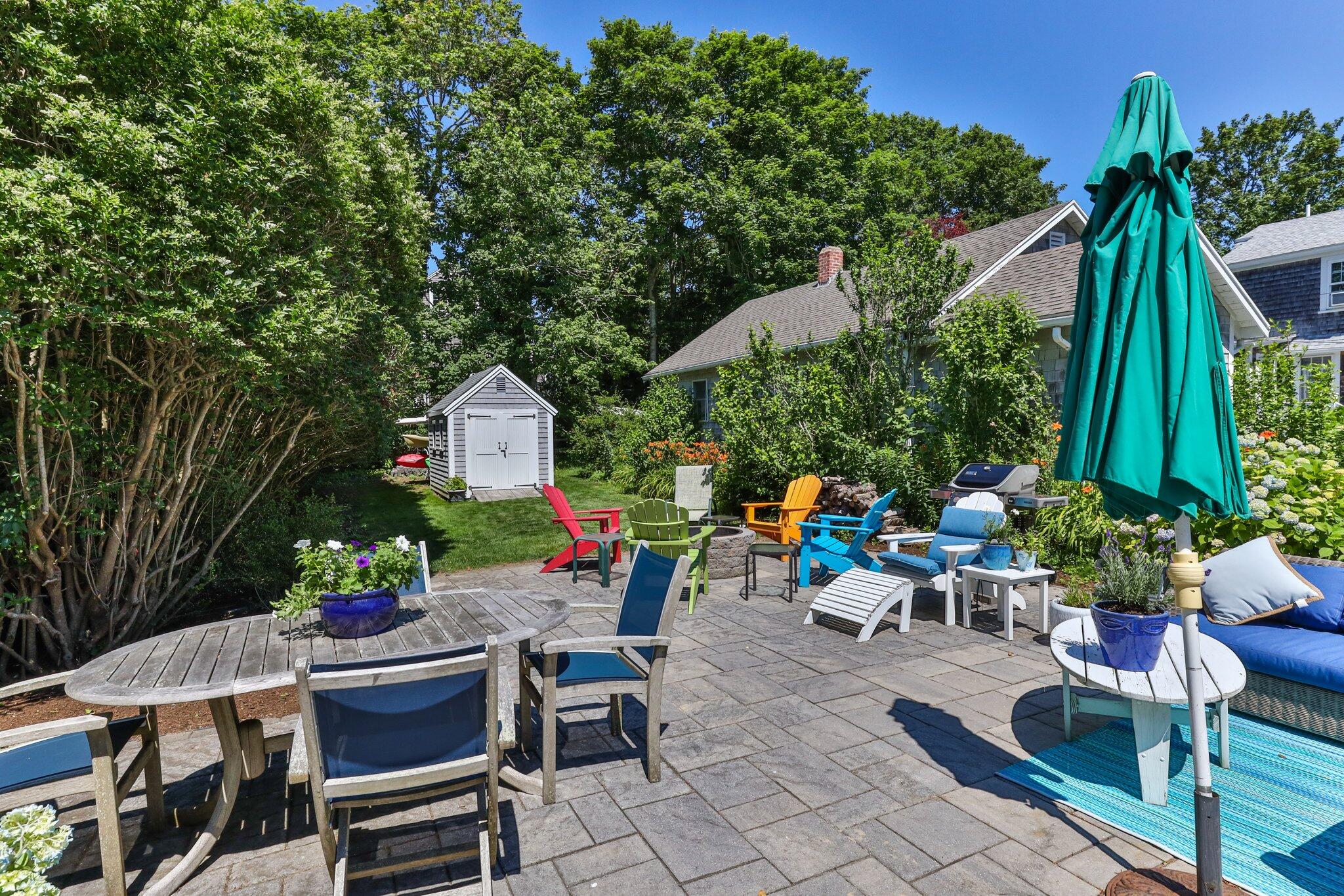 81 Mill Pond Road Chatham, MA 02633 - Photo 38 of 59 a group of people sitting in a backyard of a house