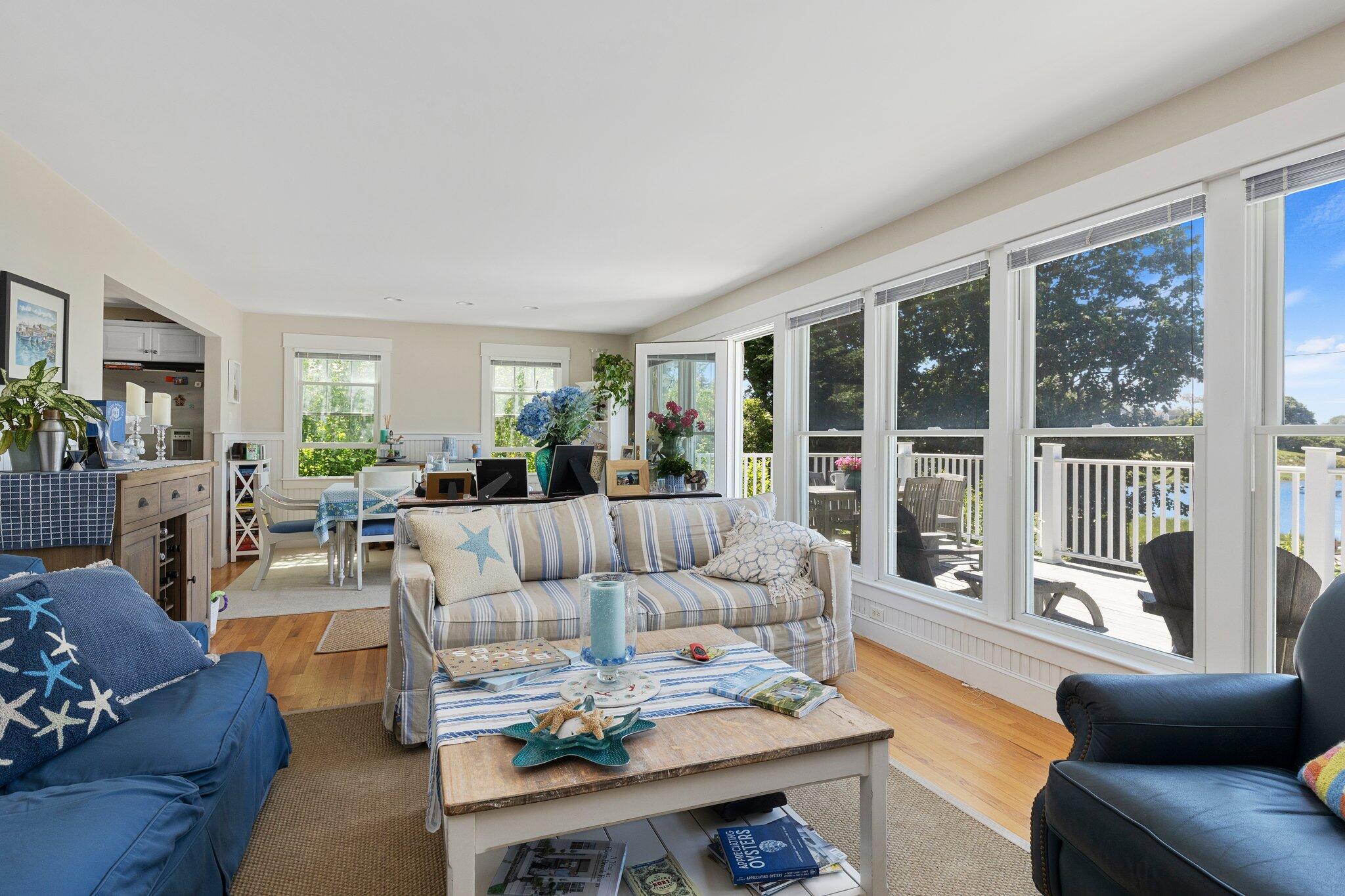 81 Mill Pond Road Chatham, MA 02633 - Photo 7 of 59 a living room with furniture and a large window