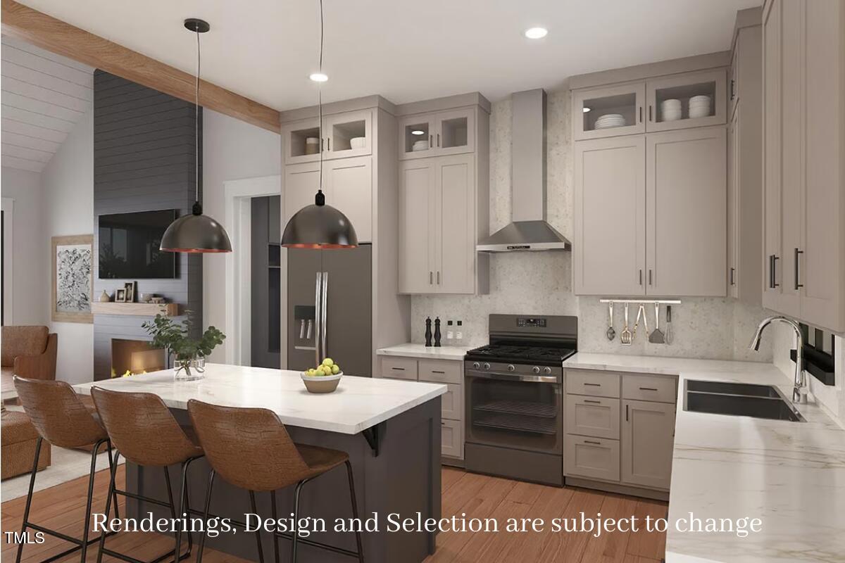 Gourmet Chef Kitchen, Island and Quartz Counters