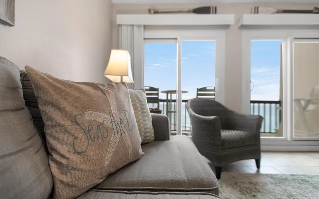 a living room with furniture