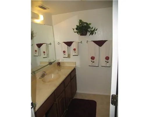 a bathroom with a sink and mirror