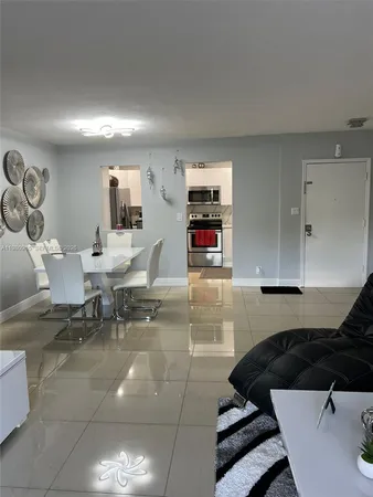 a view of hallway with a couch