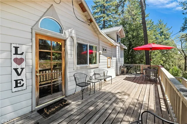 an outdoor space with seating