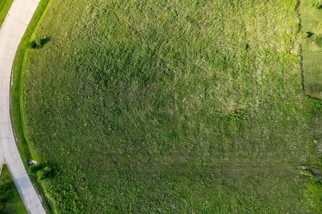 a view of a swimming pool with a yard