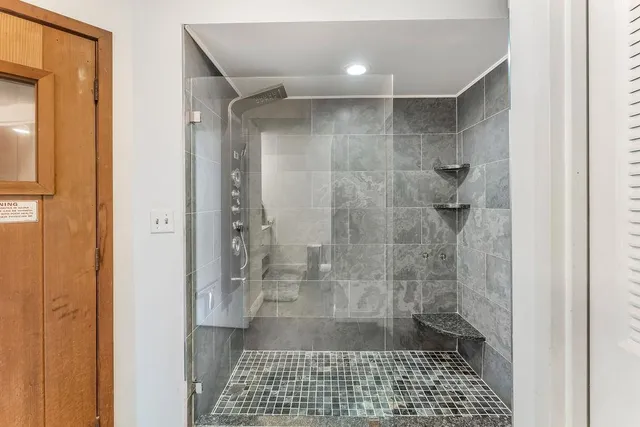 a bathroom with a shower