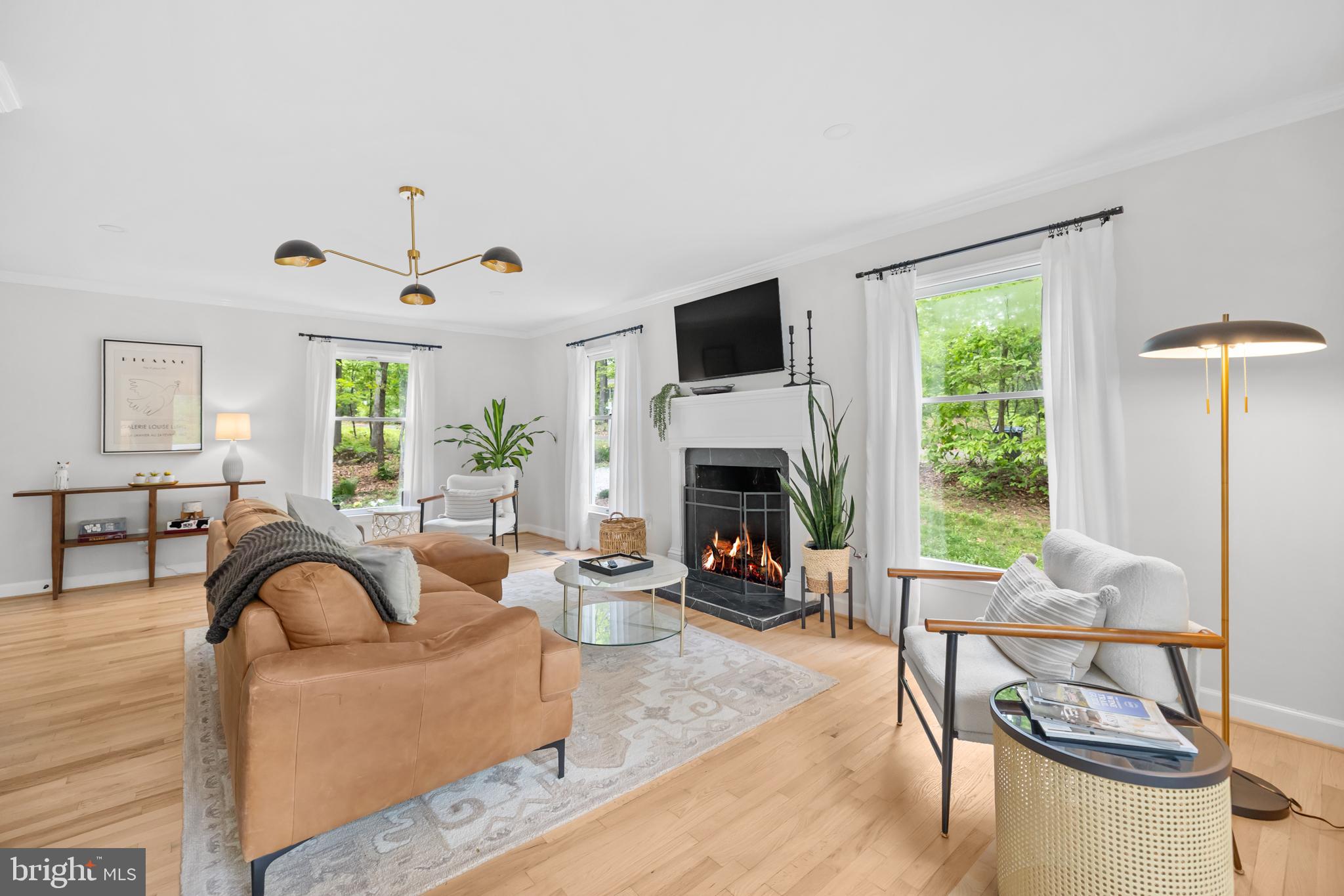 20808 Wild Goose Lane Leesburg, VA 20175 - Photo 12 of 86 a living room with furniture fireplace and a large window
