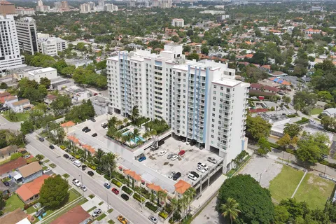 an aerial view of a building