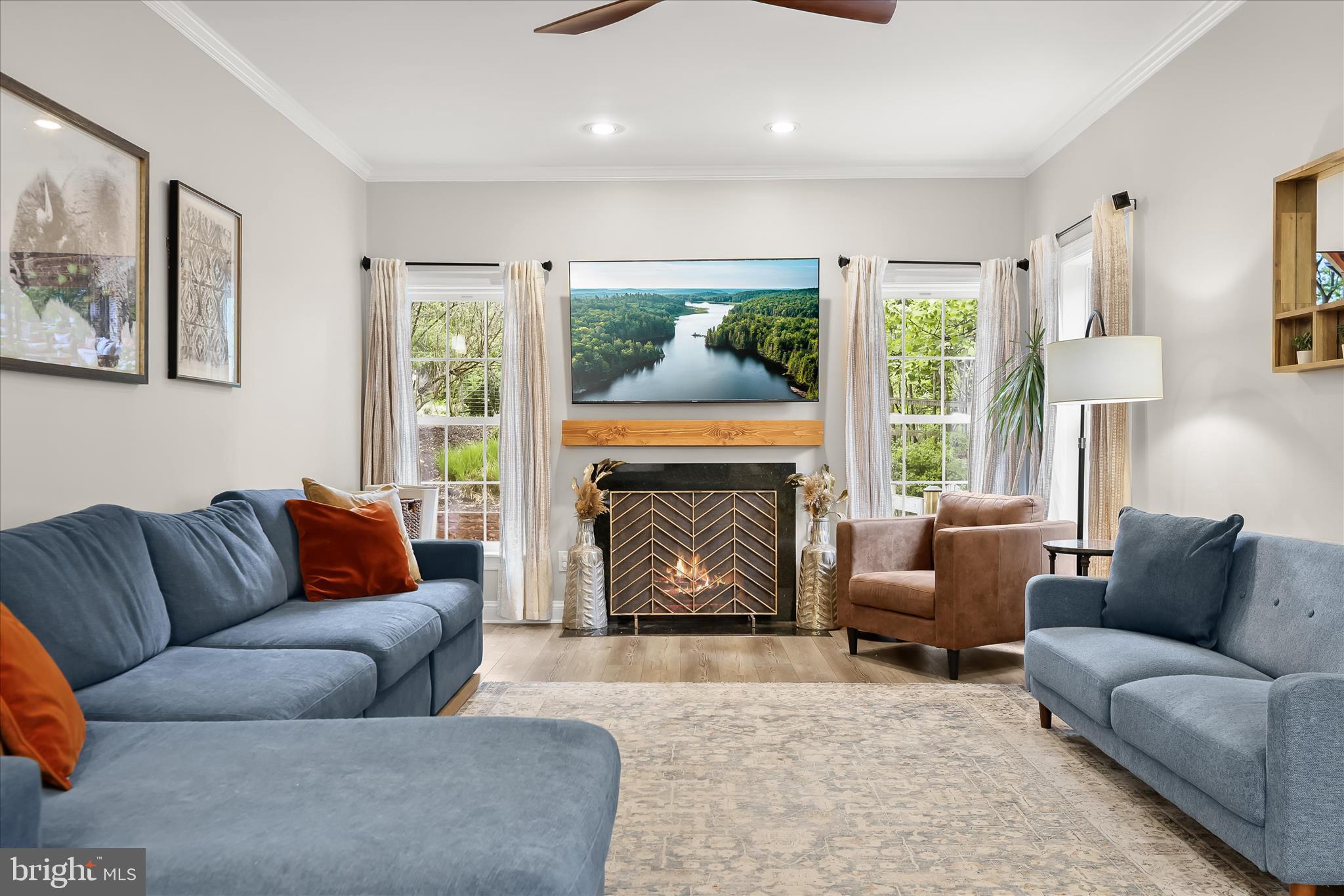 515 Garrison Forest Road Owings Mills, MD 21117 - Photo 28 of 84 a living room with furniture and a fireplace