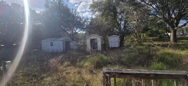 a view of backyard and trees