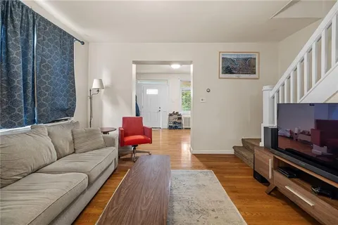 a living room with furniture
