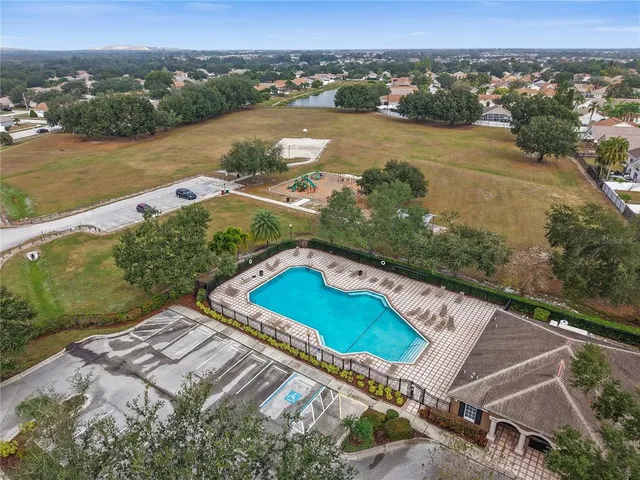 an aerial view of a house