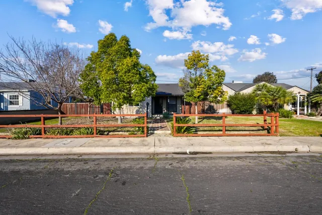 a view of a street with houses