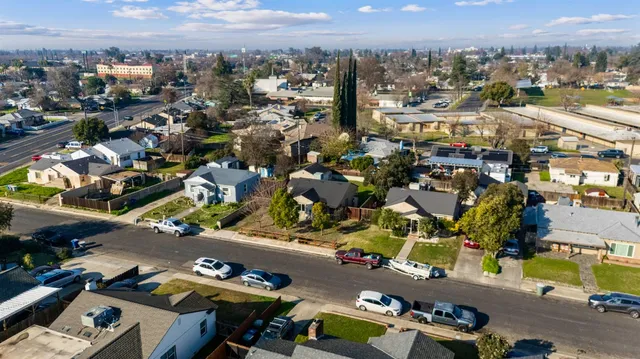 an aerial view of a city