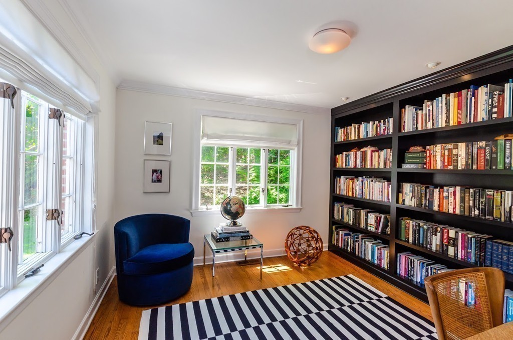 2 Old Colony Road Weston, MA 02493 - Photo 13 of 25 a reading room with furniture book shelf and a window