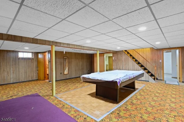 a room with table and window