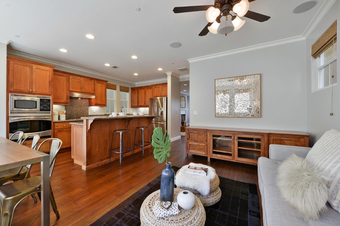 142 Azalea Drive Mountain View, CA 94041 - Photo 8 of 34 a living room with furniture kitchen view and a large window