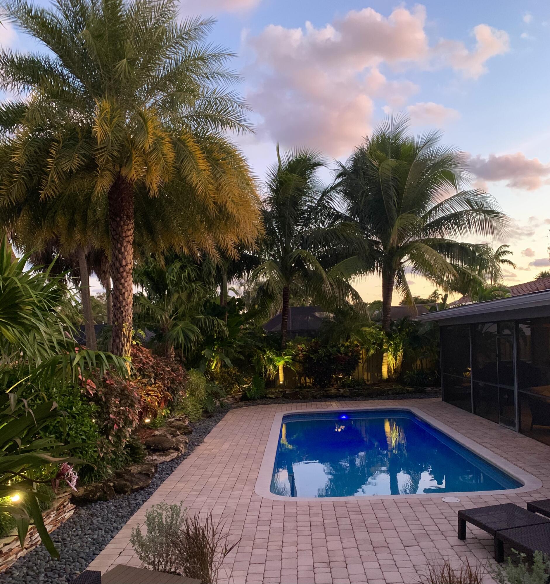 32 Southwest 13th Avenue Boca Raton, FL 33486 - Photo 15 of 34 Pool Area Evening