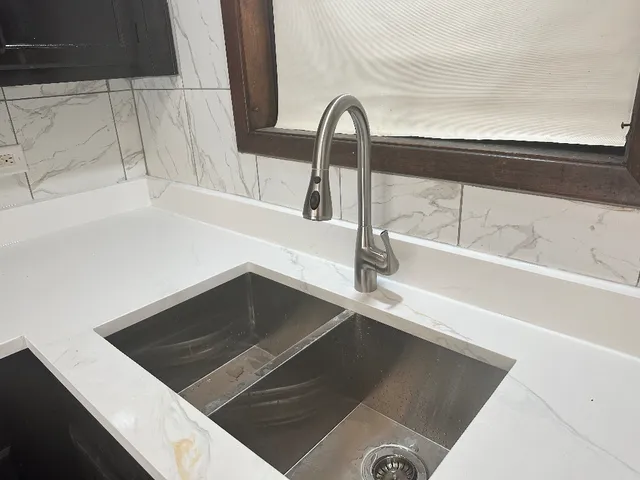 a close view of sink