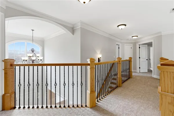 a view of a hallway with closet