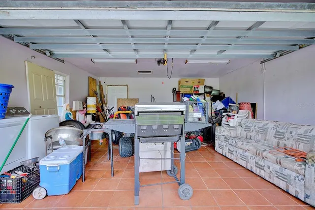 a view of a room with racks