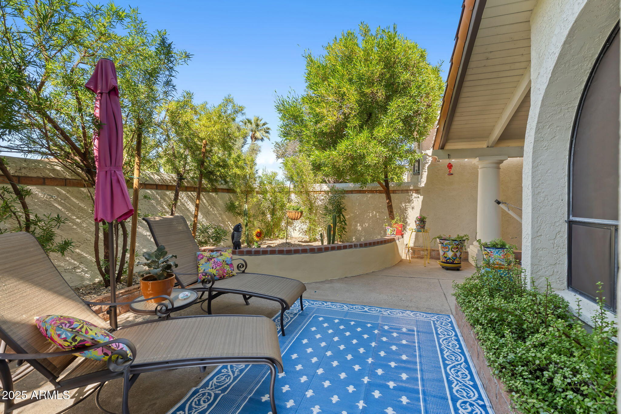 7217 North 6th Way Phoenix, AZ 85020 - Photo 6 of 43 a view of backyard with a table and chairs and potted plants