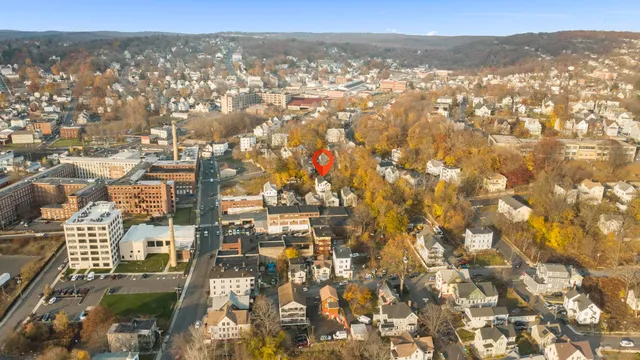 a view of city and mountain