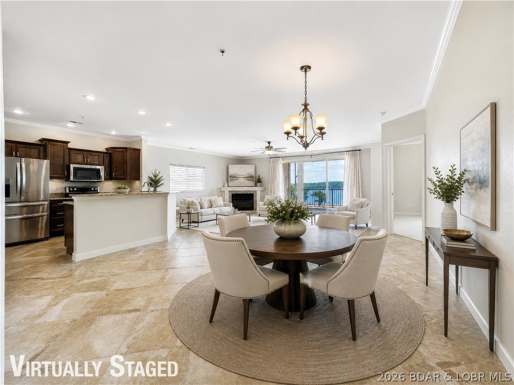 18136 Millstone Cove Road, Unit 141 Gravois Mills, MO 65037 - Photo 14 of 50 Virtually Staged Dining/Kitchen/Living Rooms