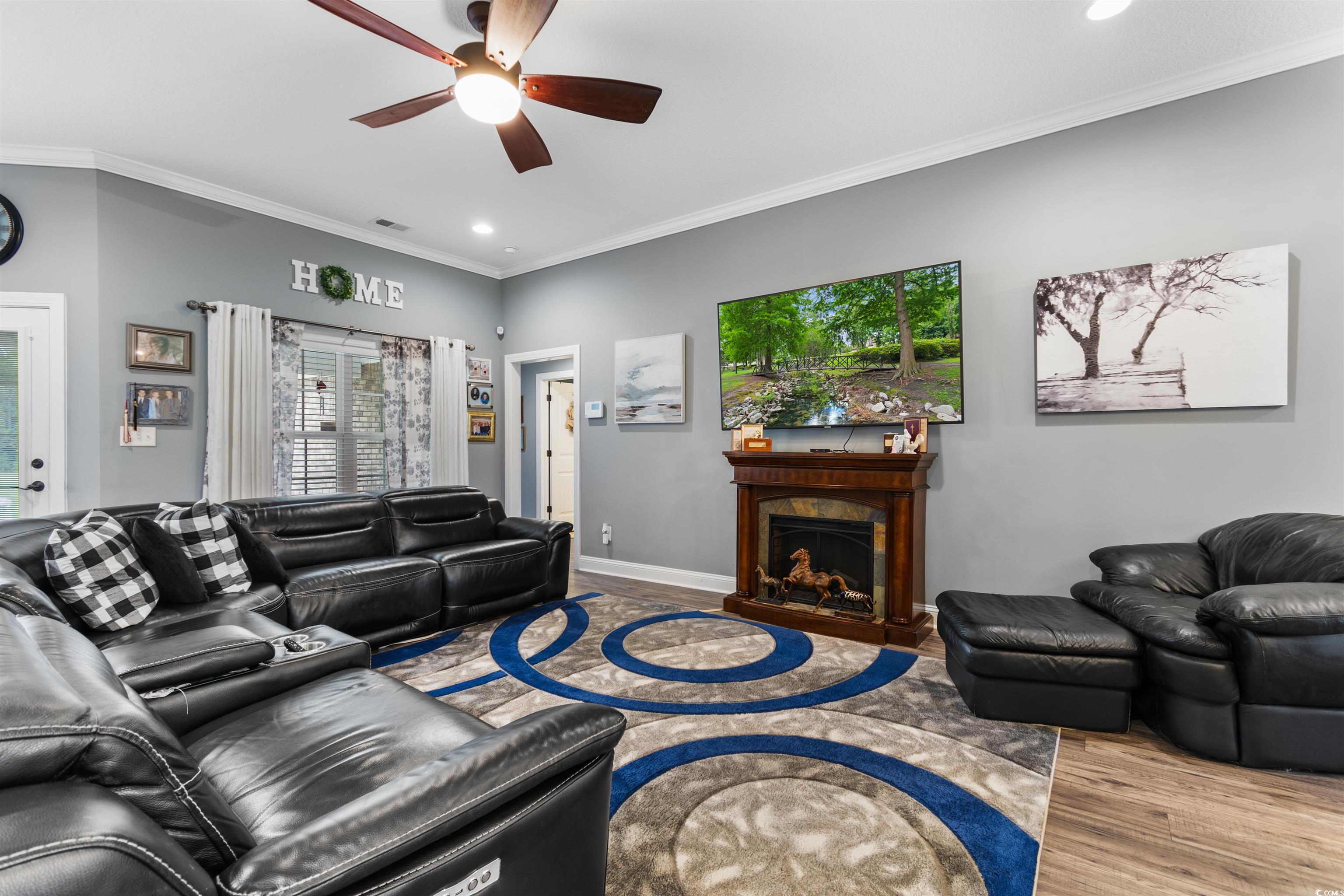 1896 Bud Graham Road Galivants Ferry, SC 29544 - Photo 12 of 36 Living room with hardwood / wood-style flooring, c