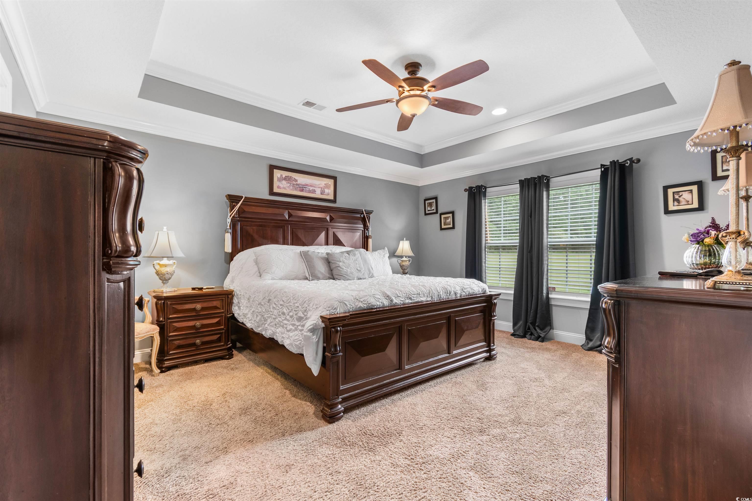 1896 Bud Graham Road Galivants Ferry, SC 29544 - Photo 13 of 36 Carpeted bedroom featuring ornamental molding, cei
