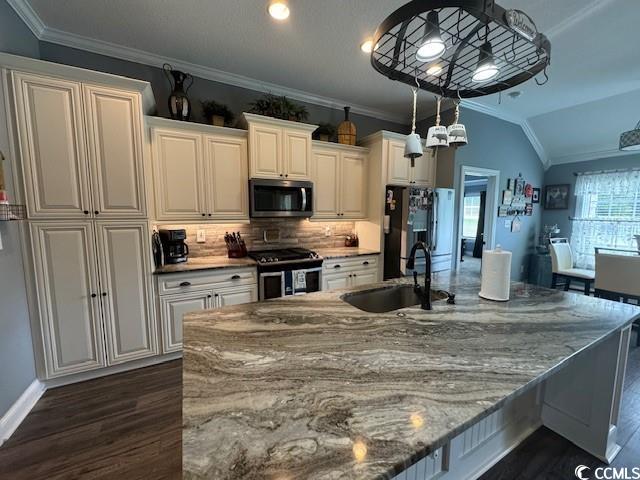 1896 Bud Graham Road Galivants Ferry, SC 29544 - Photo 5 of 36 Kitchen featuring stove, light stone counters, dec
