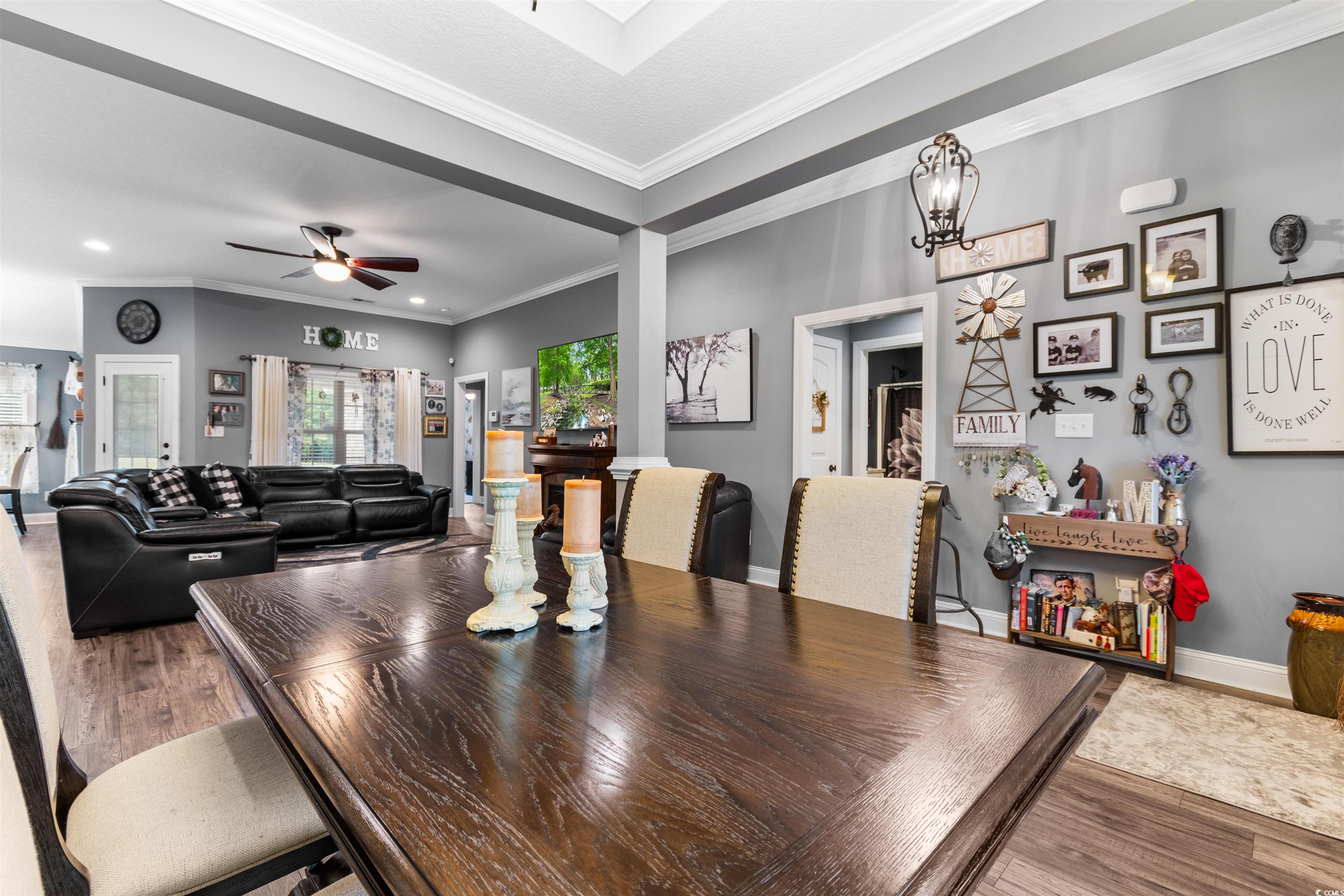 1896 Bud Graham Road Galivants Ferry, SC 29544 - Photo 8 of 36 Dining area with hardwood / wood-style flooring, c