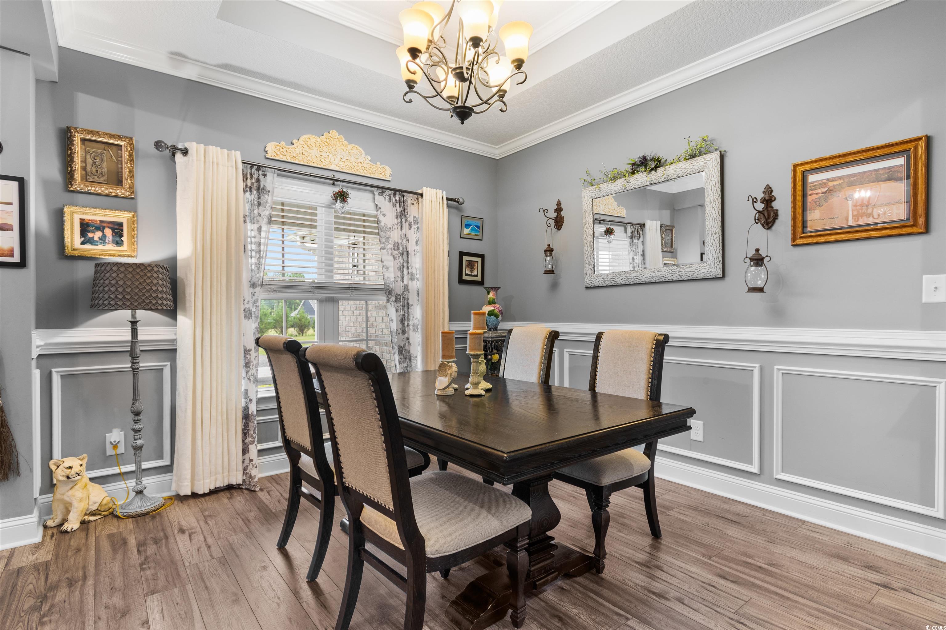1896 Bud Graham Road Galivants Ferry, SC 29544 - Photo 9 of 36 Dining area featuring hardwood / wood-style floori