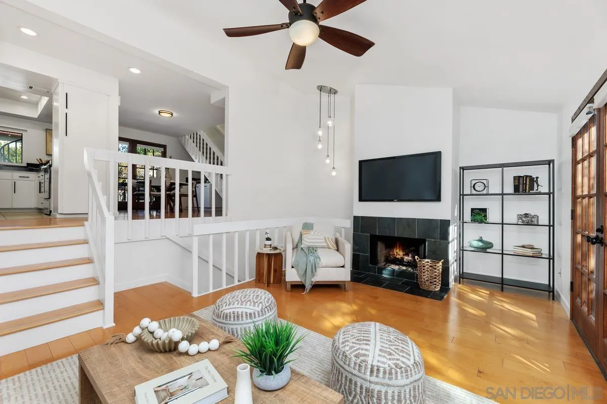 2364 Altisma Way, Unit B Carlsbad, CA 92009 - Photo 11 of 26 a living room with furniture and a fireplace