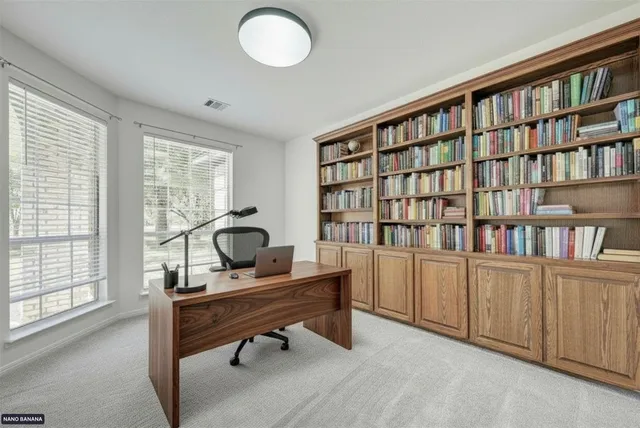 a work room with furniture