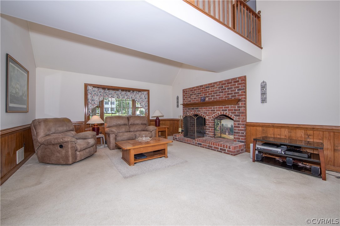 13312 Lady Ashley Road Midlothian, VA 23114 - Photo 12 of 29 Family room with chair rail, wainscoting, fireplac