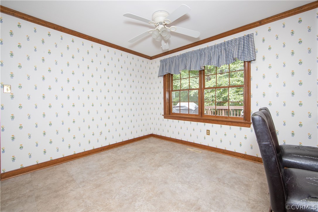 13312 Lady Ashley Road Midlothian, VA 23114 - Photo 2 of 29 Kitchen with vinyl flooring, ceiling fan and eat i