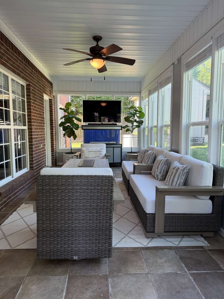 159 Clover Ridge Drive Madison, AL 35758 - Photo 57 of 69 a living room with furniture and a fireplace