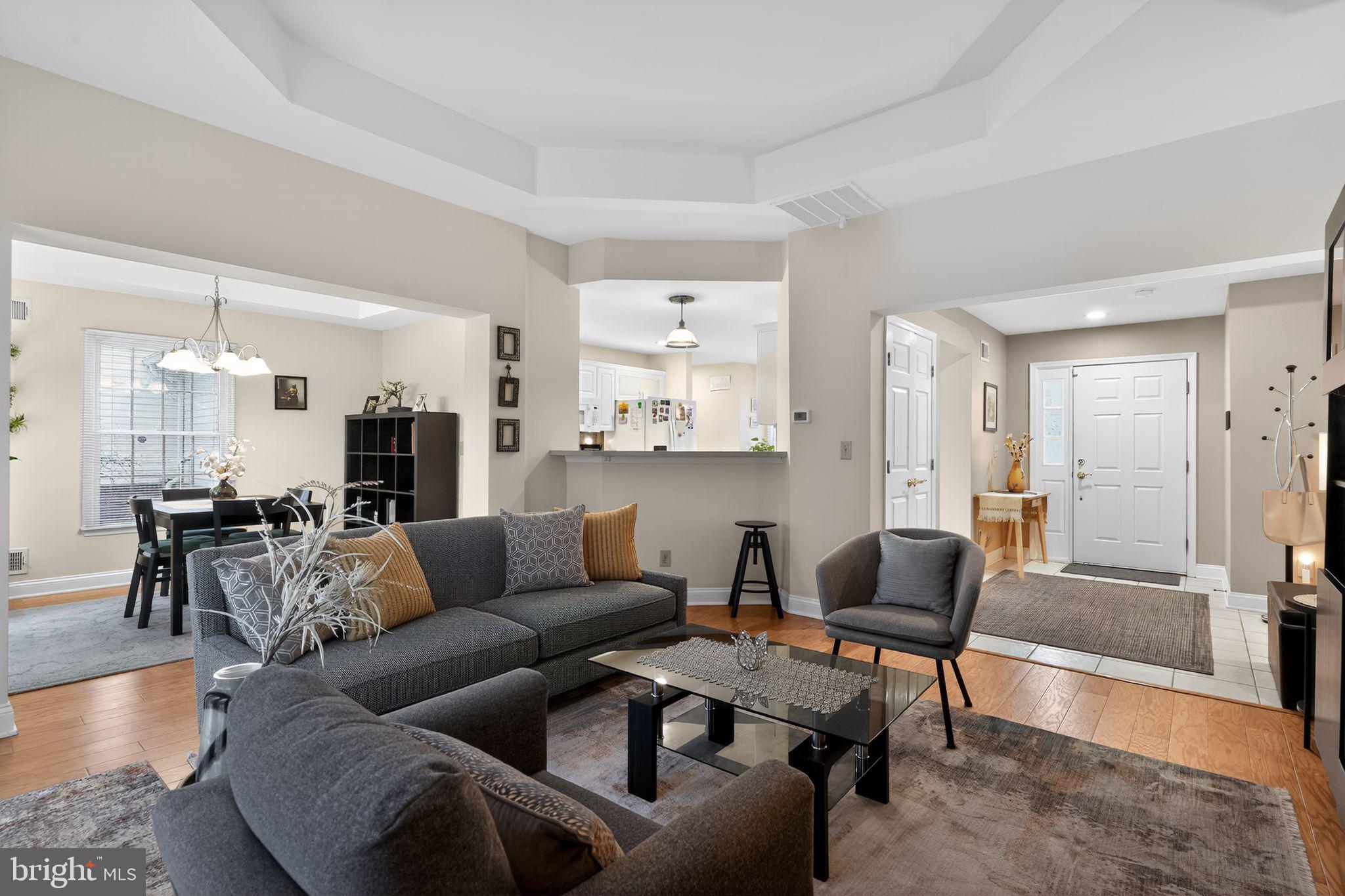 13 Hedge Row Road Princeton, NJ 08540 - Photo 19 of 41 a living room with furniture and a view of kitchen