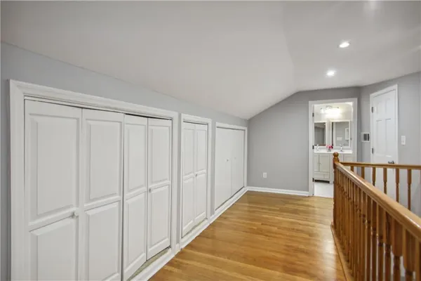 a view of hallway with natural light