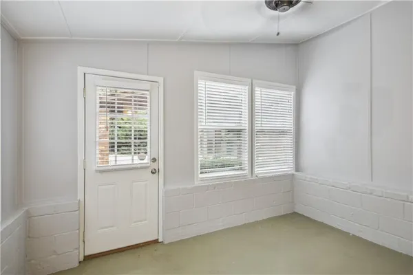 an empty room with a window