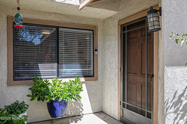 a view of a door of a house