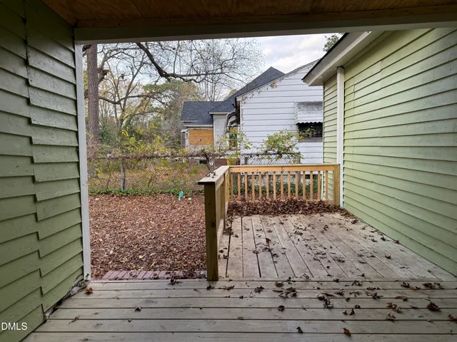 a view of a porch with a bench