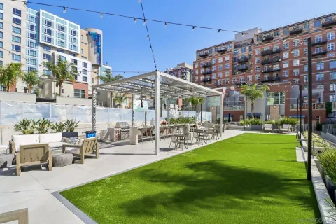 a view of a building with garden