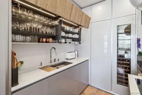 a room with lots of bottles of alcohol