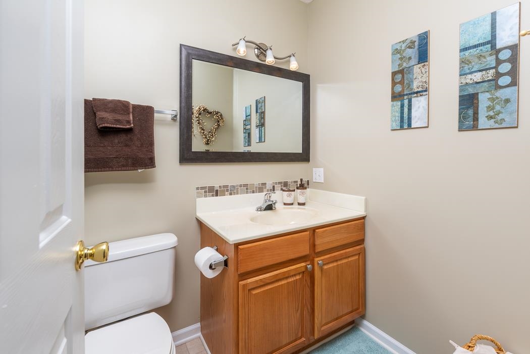 213 Inglecress Road Waynesboro, VA 22980 - Photo 36 of 68 a bathroom with a toilet a sink and mirror